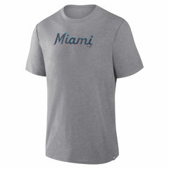 Miami Marlins Play Tribute Tri-Blend T-Shirt Heather Gray