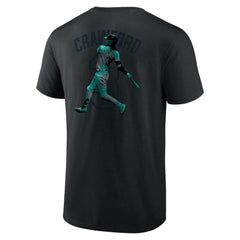 J.P. Crawford Seattle Mariners Double Play Name & Number T-Shirt Black