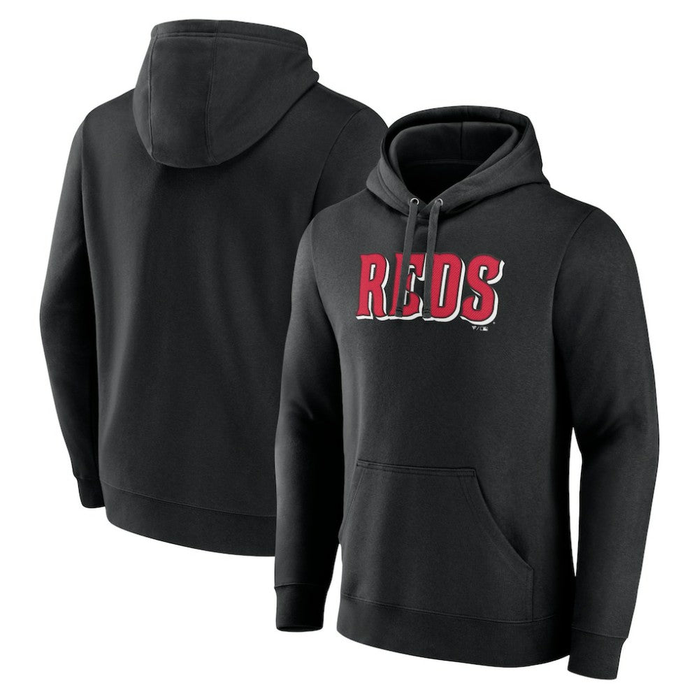 Cincinnati Reds Official Wordmark Pullover Hoodie Black