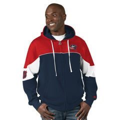 Columbus Blue Jackets Starter Power Forward Full-Zip Hoodie Navy/Red