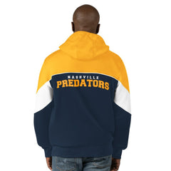 Nashville Predators Starter Power Forward Full-Zip Hoodie Navy/Gold