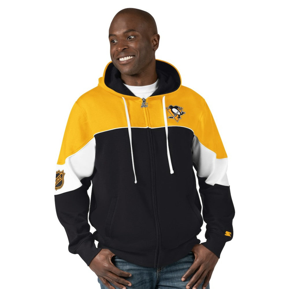 Pittsburgh Penguins Starter Power Forward Full-Zip Hoodie Black/Gold