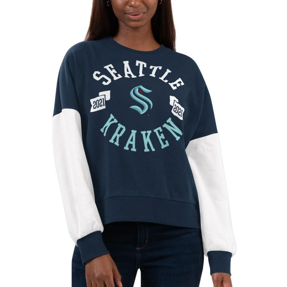 Seattle Kraken G-III 4Her by Carl Banks Women's Team Pride Pullover Sweatshirt Deep Sea Blue