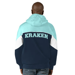 Seattle Kraken Starter Power Forward Full-Zip Hoodie Navy/Light Blue