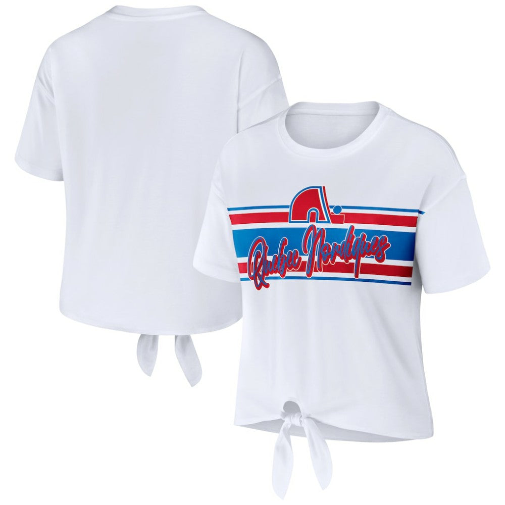 Colorado Avalanche WEAR by Erin Andrews Women's Front Knot T-Shirt White