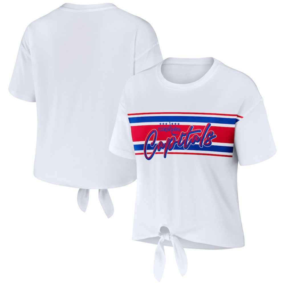 Washington Capitals WEAR by Erin Andrews Women's Front Knot T-Shirt White