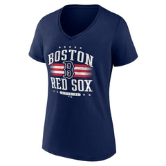 Boston Red Sox Women's Americana Team V-Neck T-Shirt Navy