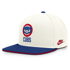 Chicago Cubs Cooperstown Pro Dri-FIT Snapback Hat Cream/Royal | Nike