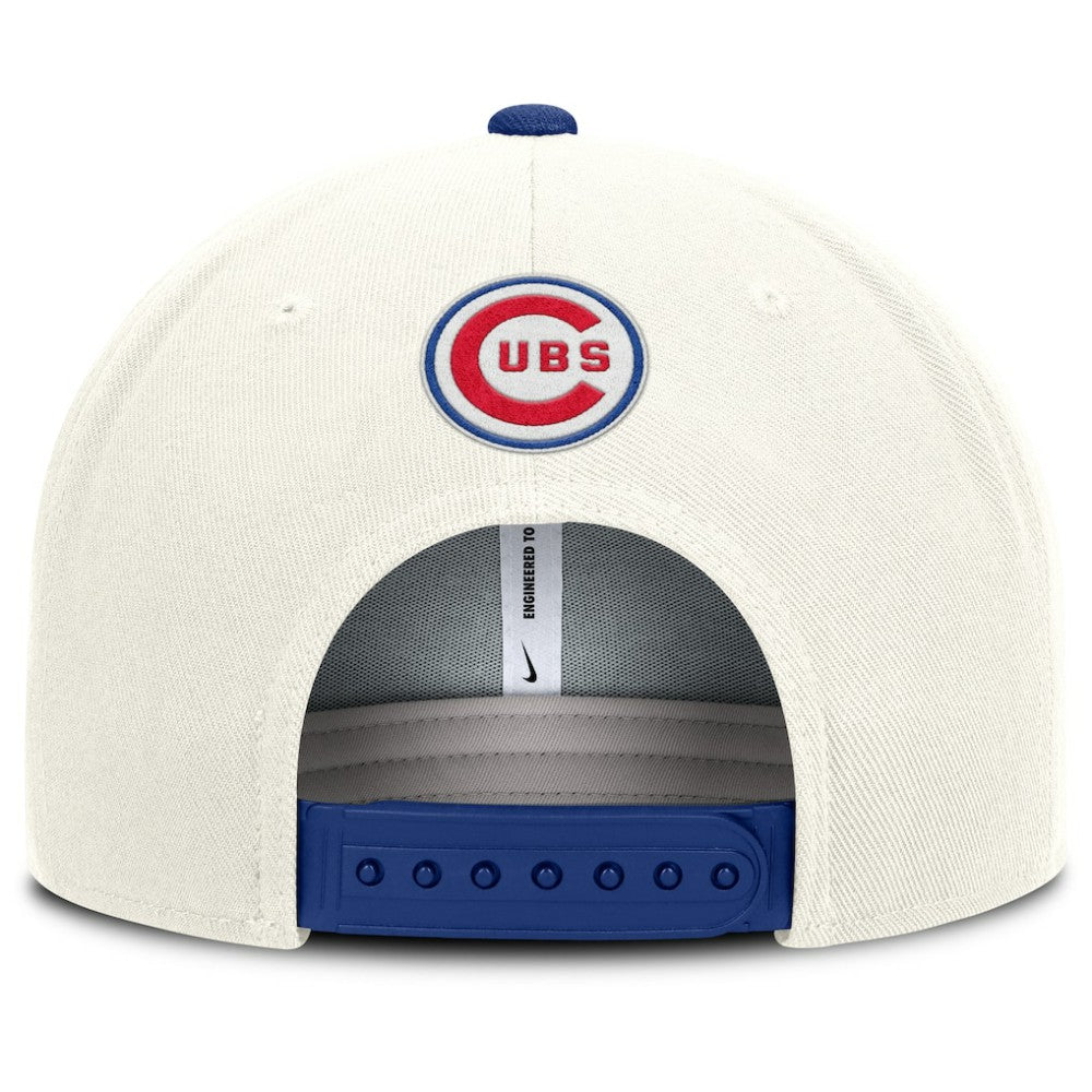 Chicago Cubs Cooperstown Pro Dri-FIT Snapback Hat Cream/Royal | Nike
