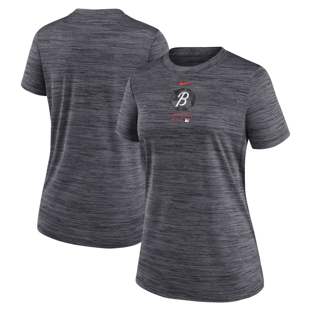 Baltimore Orioles Women's City Connect Practice Velocity T-Shirt Charcoal | Nike