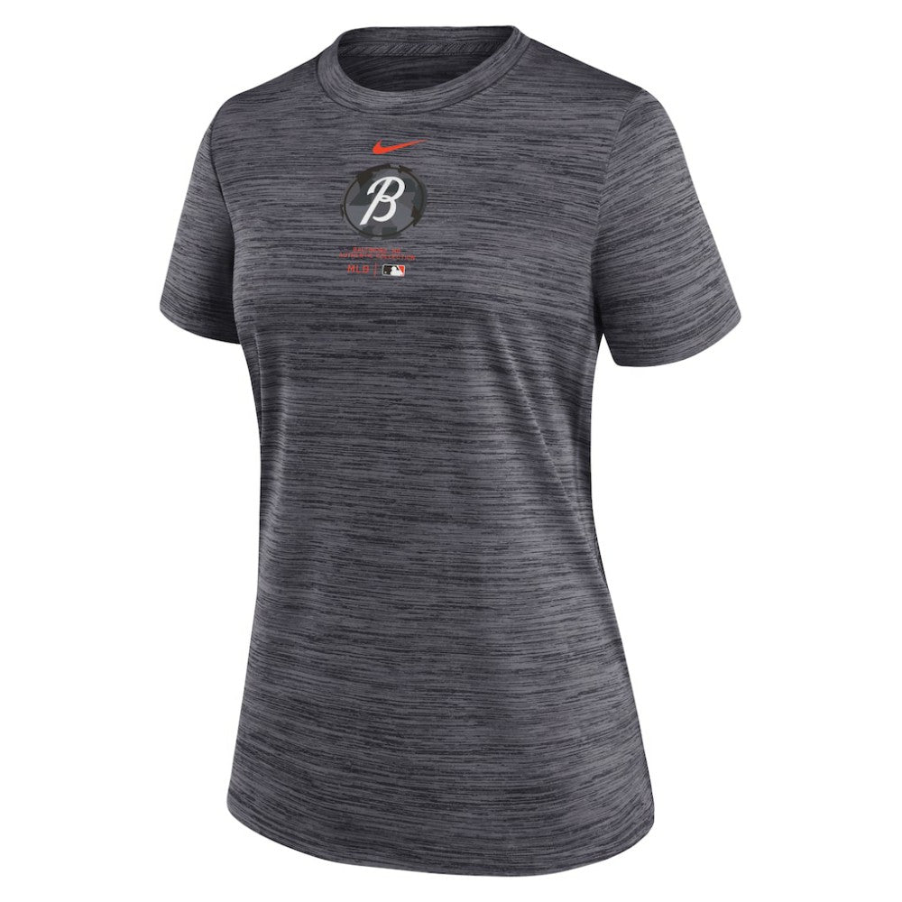 Baltimore Orioles Women's City Connect Practice Velocity T-Shirt Charcoal | Nike