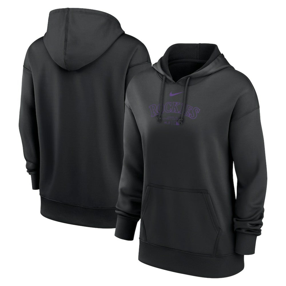 Colorado Rockies Women's Authentic Collection Performance Pullover Hoodie Black | Nike
