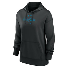 Miami Marlins Women's Authentic Collection Performance Pullover Hoodie Black | Nike