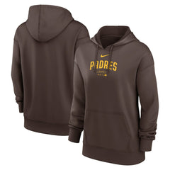 San Diego Padres Women's Authentic Collection Performance Pullover Hoodie Brown | Nike