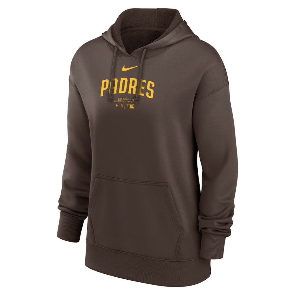 San Diego Padres Women's Authentic Collection Performance Pullover Hoodie Brown | Nike