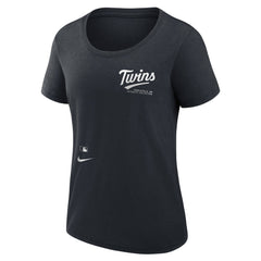 Minnesota Twins Women's Authentic Collection Performance Scoop Neck T-Shirt Navy | Nike