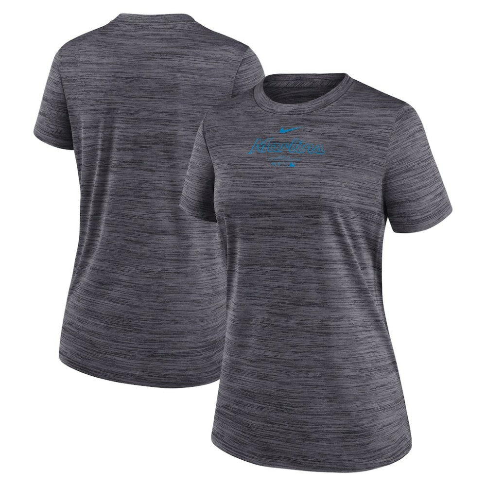 Miami Marlins Women's Authentic Collection Velocity Performance T-Shirt Black | Nike