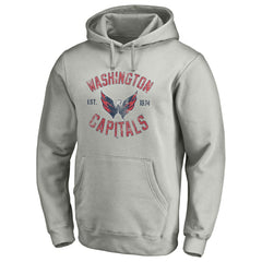 Washington Capitals Heritage Pullover Hoodie Heather Gray
