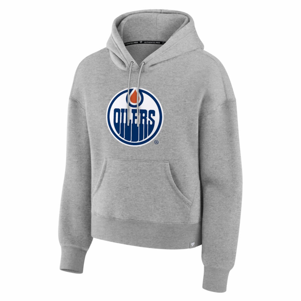 Edmonton Oilers Fanatics Women's Essential Hoodie Heather Gray