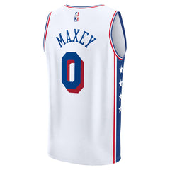 Tyrese Maxey Philadelphia 76ers Fast Break Replica Player Jersey - Association Edition - White