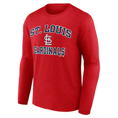 St. Louis Cardinals Logo Athletic Heart & Soul Long Sleeve T-Shirt Red