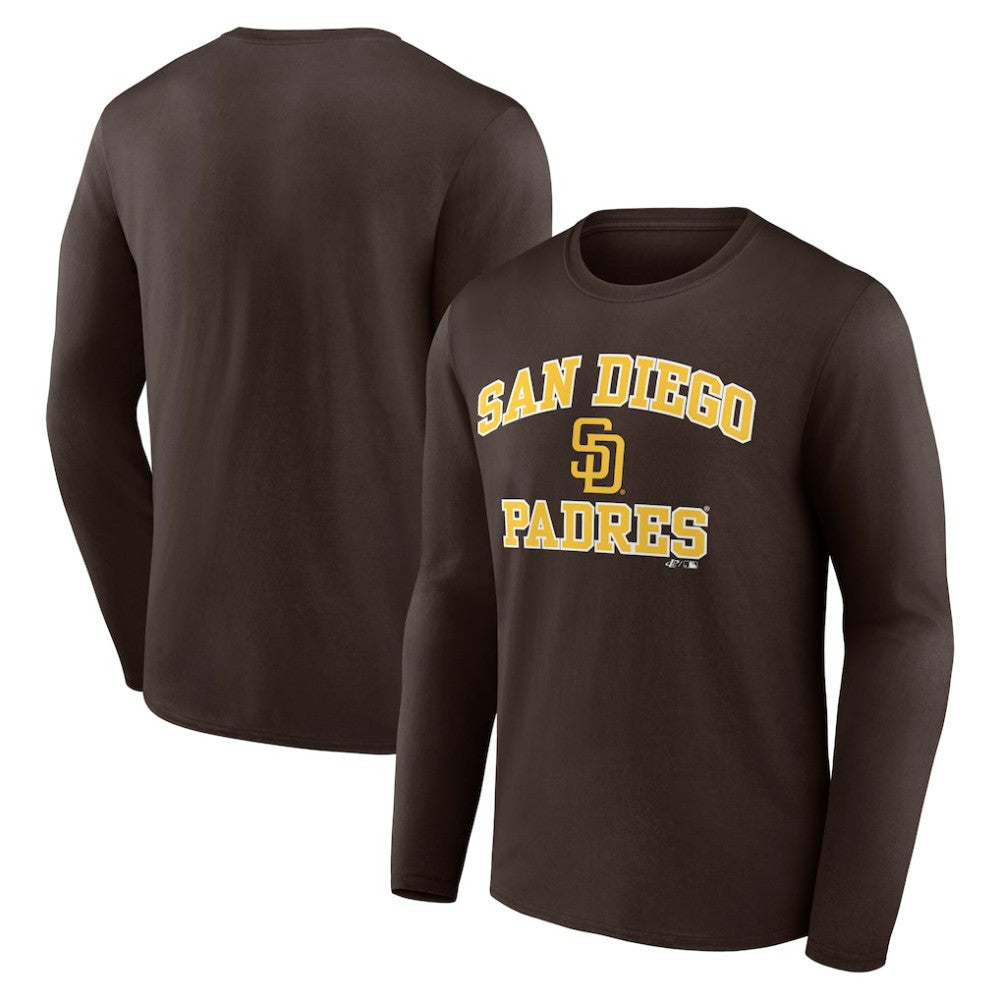 San Diego Padres Logo Athletic Heart & Soul Long Sleeve T-Shirt Brown