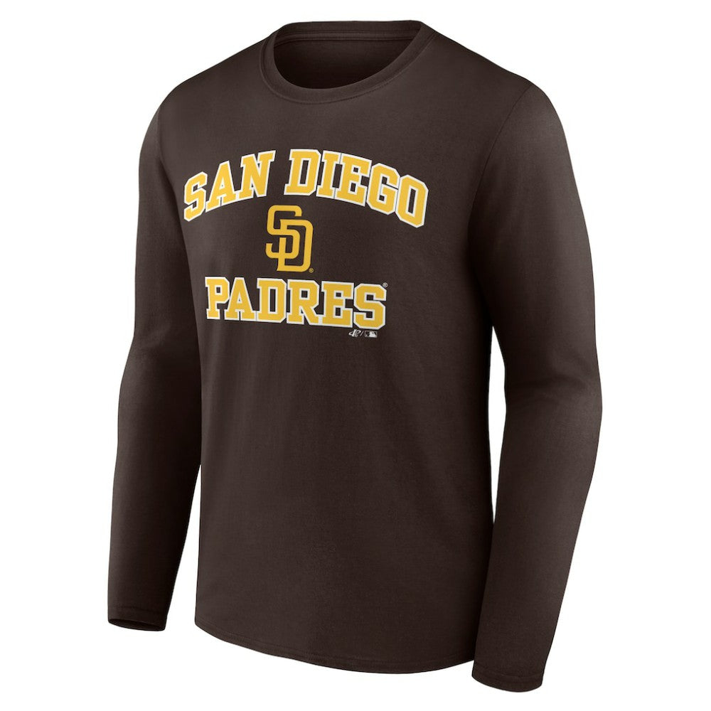 San Diego Padres Logo Athletic Heart & Soul Long Sleeve T-Shirt Brown