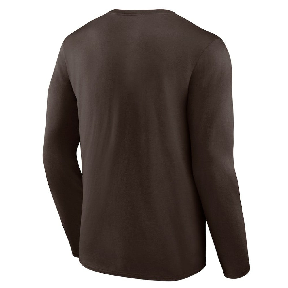 San Diego Padres Logo Athletic Heart & Soul Long Sleeve T-Shirt Brown