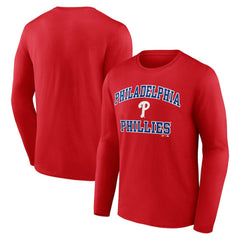 Philadelphia Phillies Logo Athletic Heart & Soul Long Sleeve T-Shirt Red