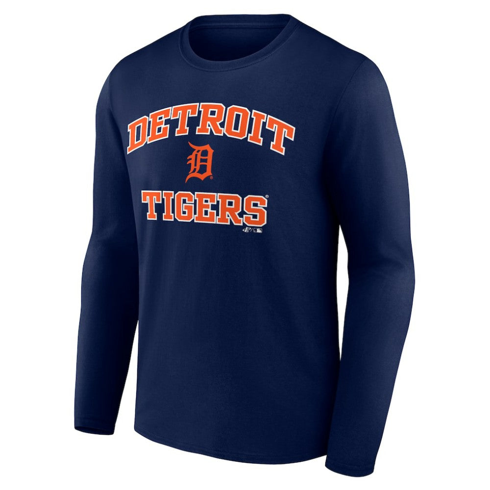 Detroit Tigers Logo Athletic Heart & Soul Long Sleeve T-Shirt Navy