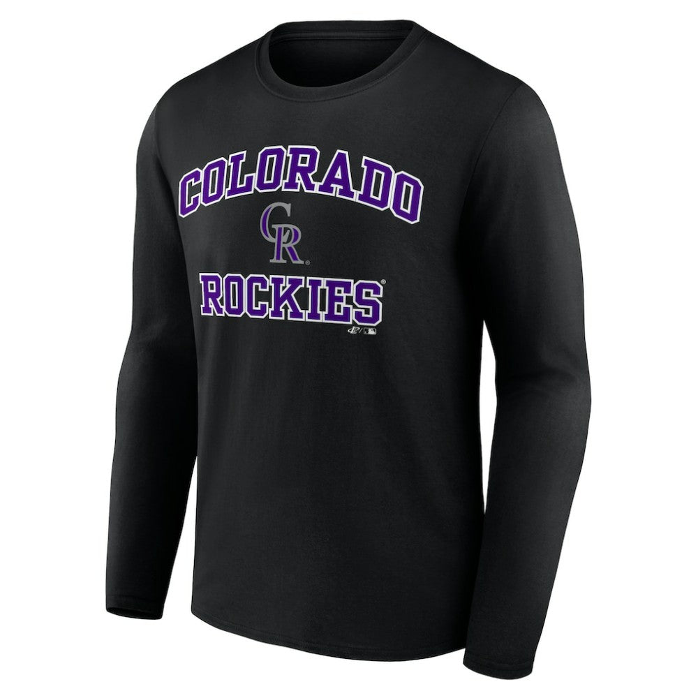 Colorado Rockies Logo Athletic Heart & Soul Long Sleeve T-Shirt Black