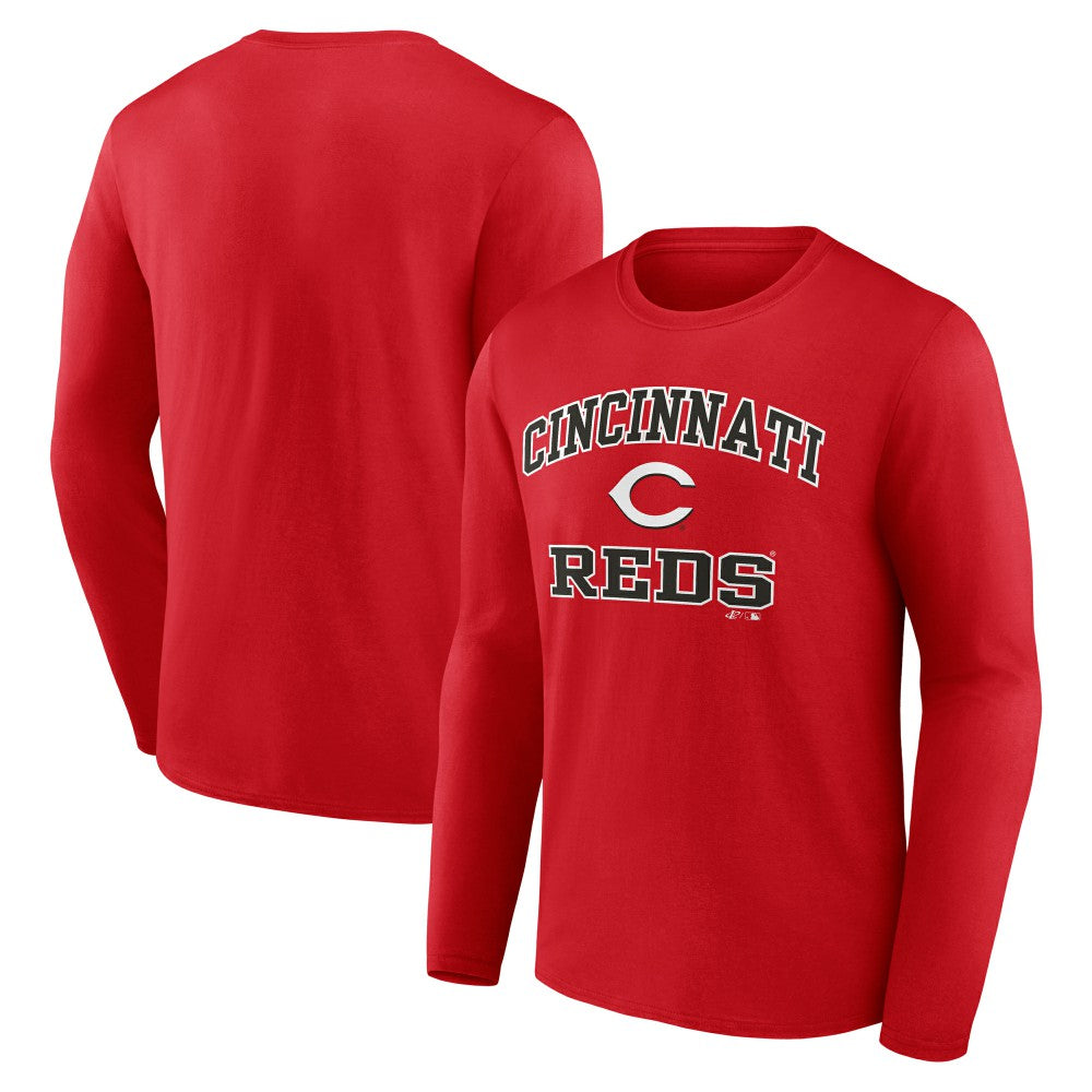 Cincinnati Reds Logo Athletic Heart & Soul Long Sleeve T-Shirt Red