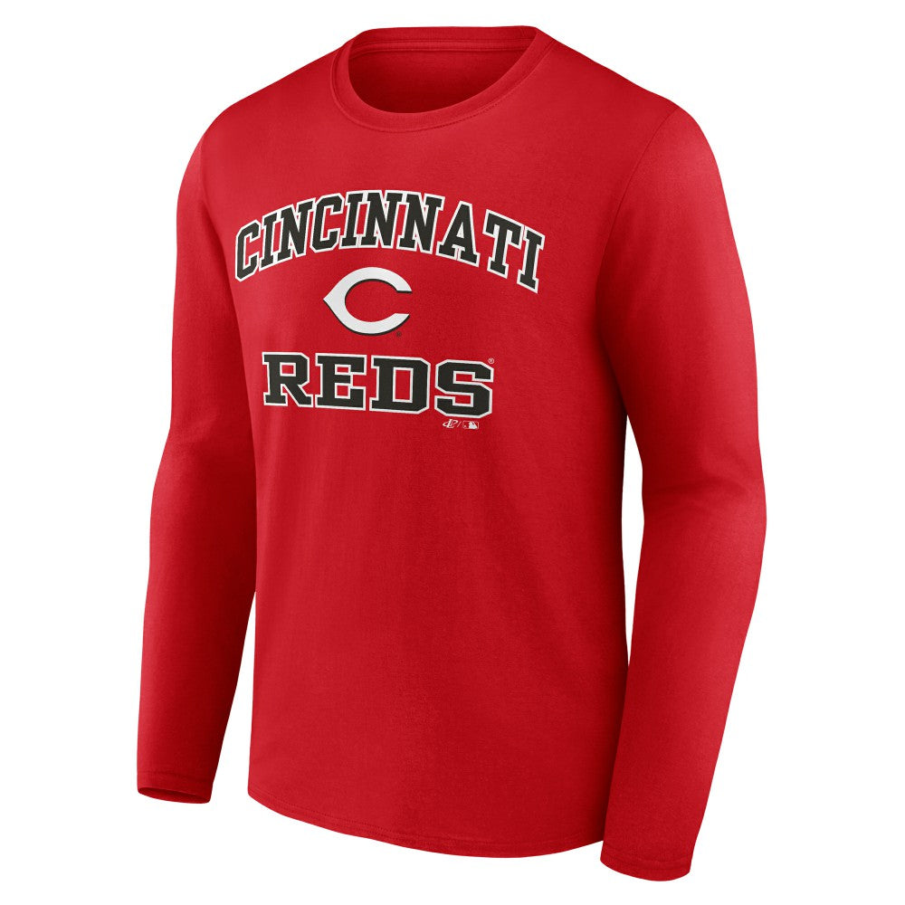 Cincinnati Reds Logo Athletic Heart & Soul Long Sleeve T-Shirt Red