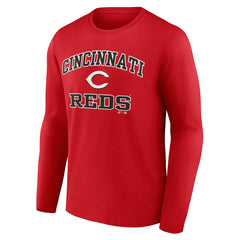 Cincinnati Reds Logo Athletic Heart & Soul Long Sleeve T-Shirt Red