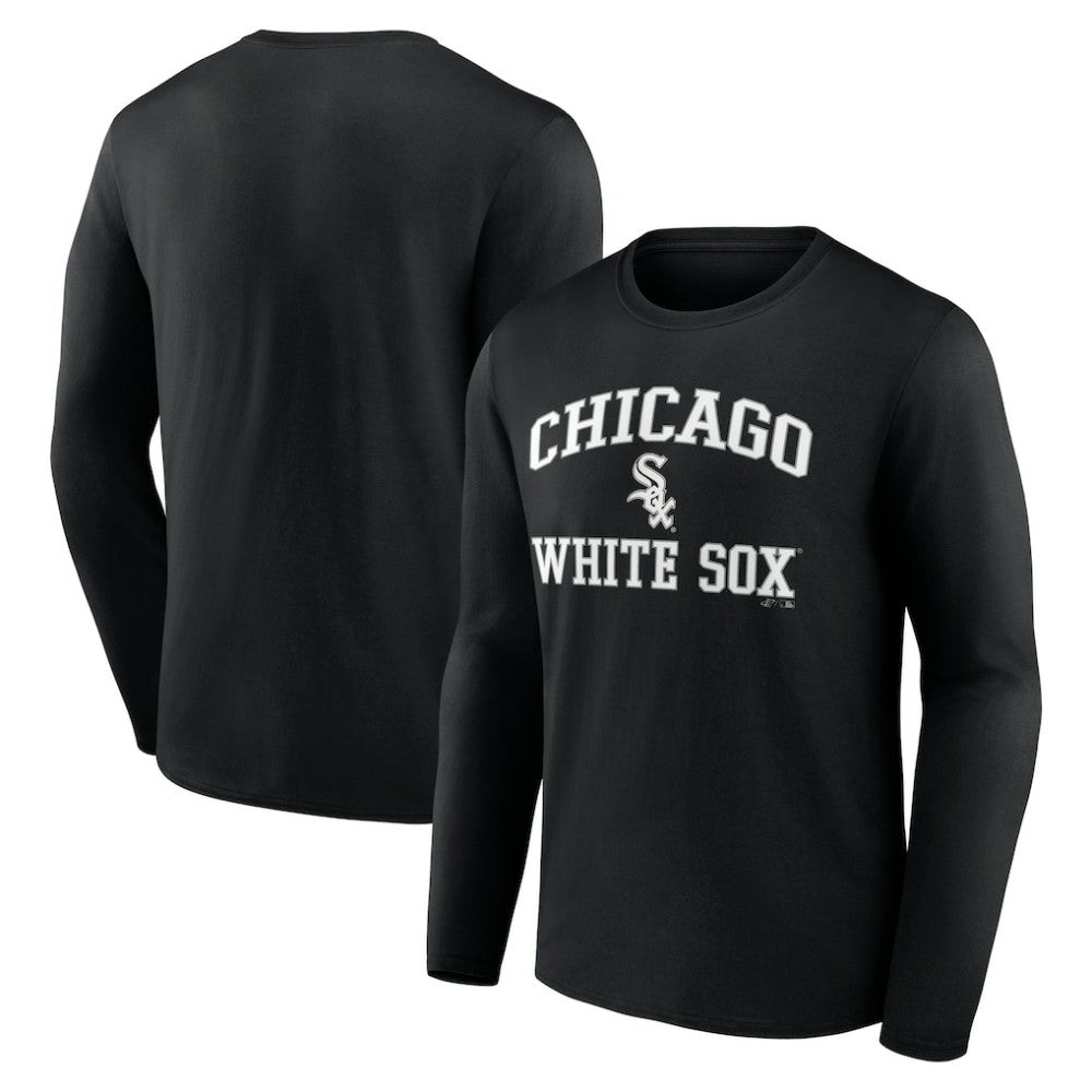 Chicago White Sox Logo Athletic Heart & Soul Long Sleeve T-Shirt Black