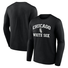 Chicago White Sox Logo Athletic Heart & Soul Long Sleeve T-Shirt Black