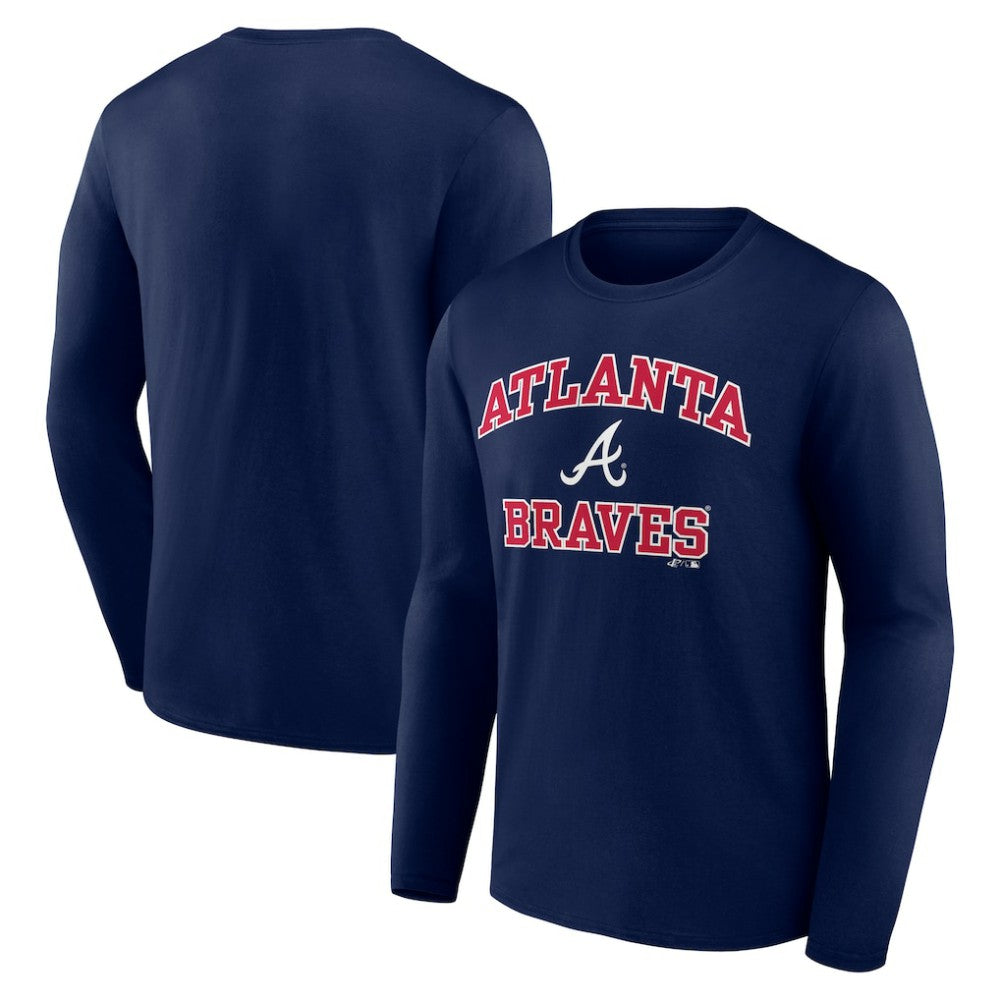 Atlanta Braves Logo Athletic Heart & Soul Long Sleeve T-Shirt Navy