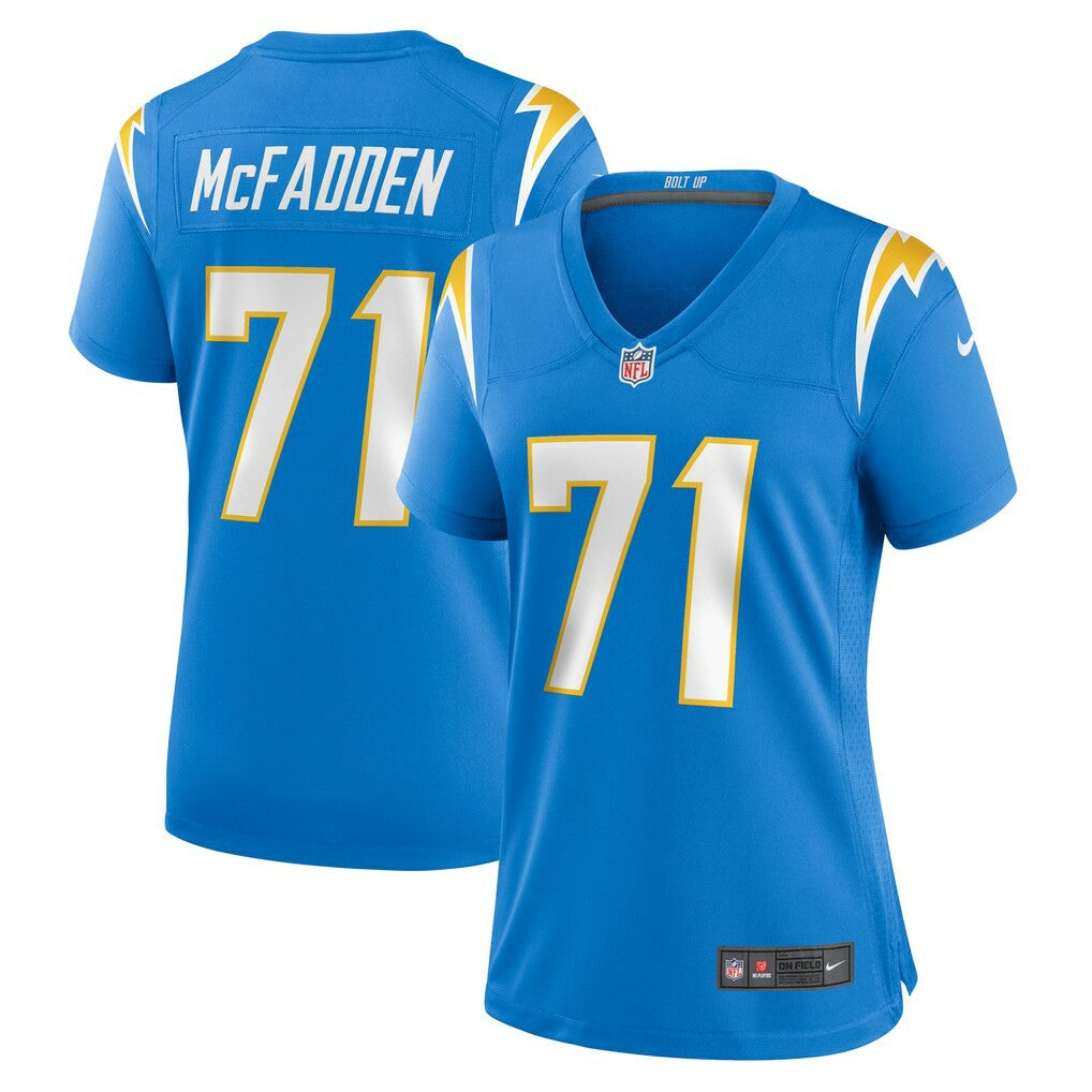 Jordan McFadden Los Angeles Chargers Women's Team Game Jersey - Powder Blue