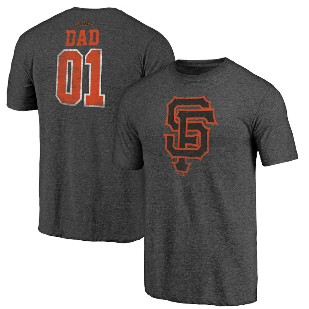 San Francisco Giants Greatest Dad Tri-Blend T-Shirt Heather Charcoal