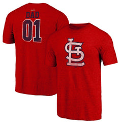 St. Louis Cardinals Greatest Dad Tri-Blend T-Shirt Heather Red