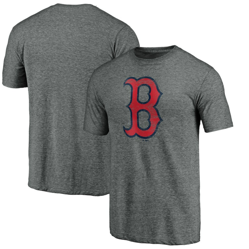 Boston Red Sox Official Logo Tri-Blend T-Shirt Heather Gray