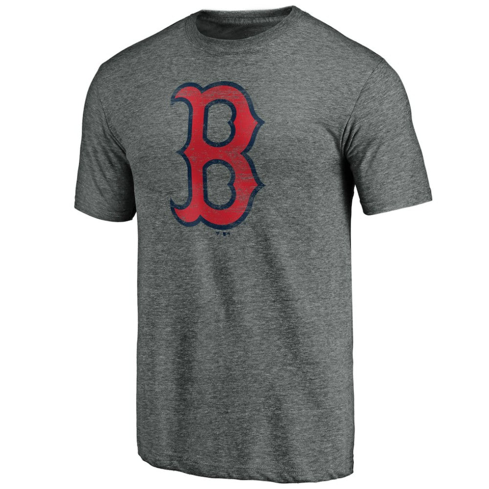 Boston Red Sox Official Logo Tri-Blend T-Shirt Heather Gray