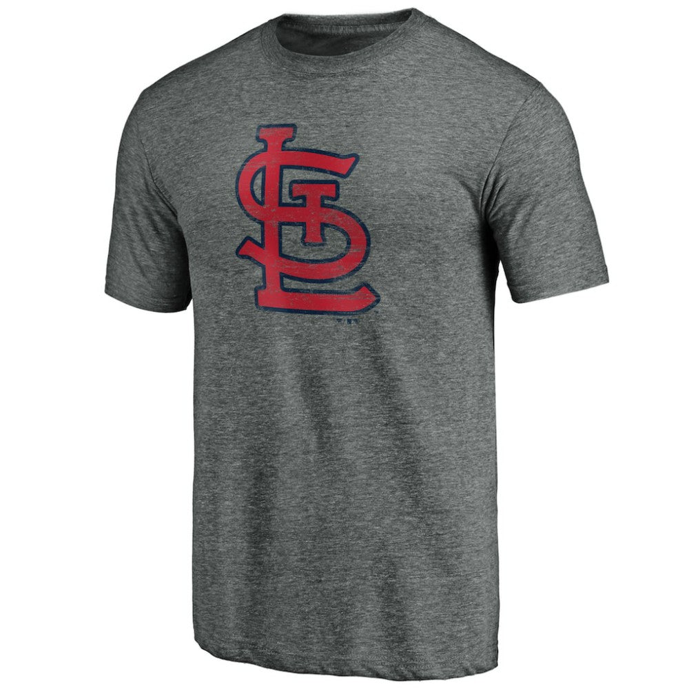 St. Louis Cardinals Official Logo Tri-Blend T-Shirt Heather Gray