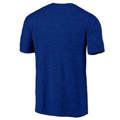 Chicago Cubs Official Logo Tri-Blend T-Shirt Heather Royal