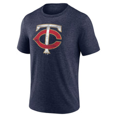 Minnesota Twins Official Logo Tri-Blend T-Shirt Heather Navy