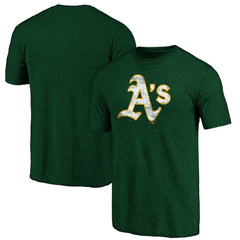 Athletics Official Logo Tri-Blend T-Shirt Heather Green