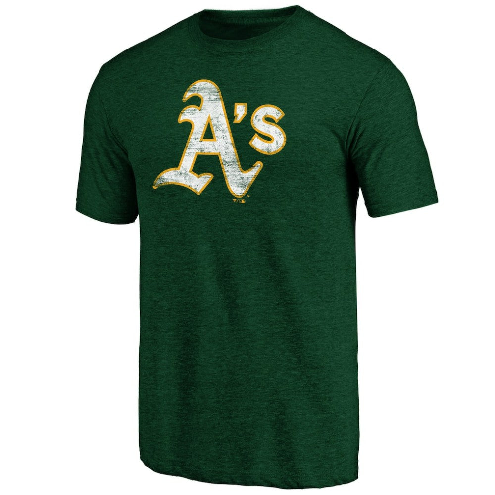 Athletics Official Logo Tri-Blend T-Shirt Heather Green
