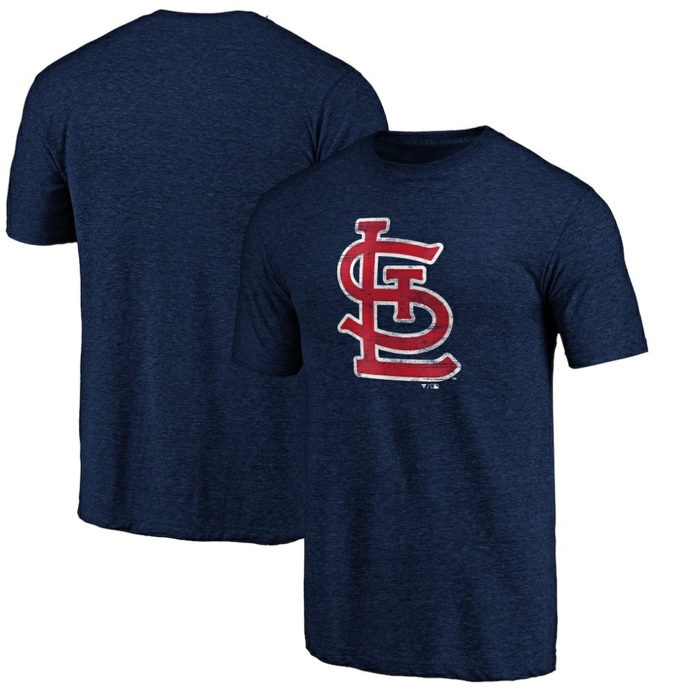 St. Louis Cardinals Official Logo Tri-Blend T-Shirt Navy