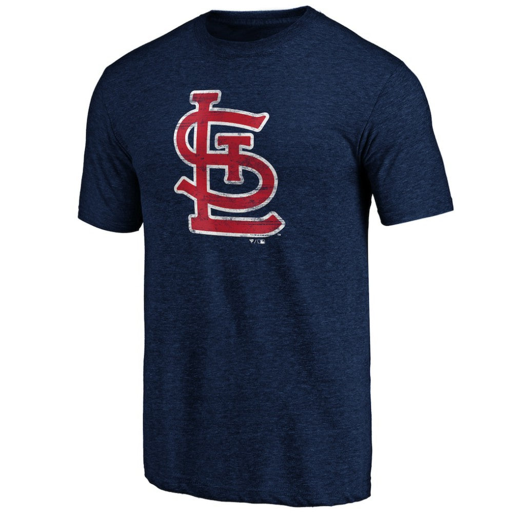 St. Louis Cardinals Official Logo Tri-Blend T-Shirt Navy