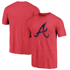 Atlanta Braves Official Logo Tri-Blend T-Shirt Heather Red
